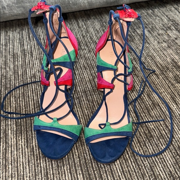 Stuart Weitzman The Legwrapsong Heel Sandals Size 9 - Picture 4 of 10